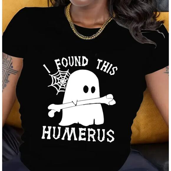Women’s Plus Size Black Halloween T-Shirt – Funny Ghost | Size 4X (US 20–22) - Picture 1 of 7
